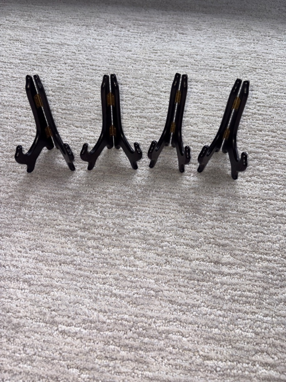 4 Folding Wood Display Picture Plate Easel Stand in Dark Brown 5”